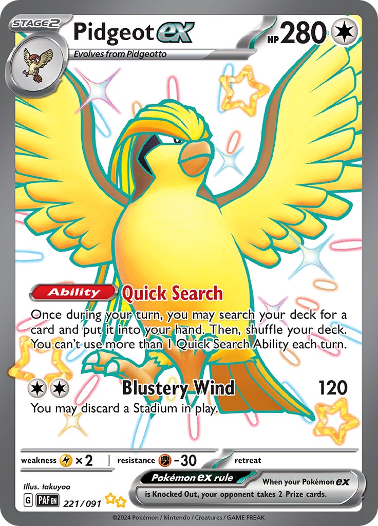 Pidgeot ex (221/091) [Scarlet & Violet: Paldean Fates] | GnG Games