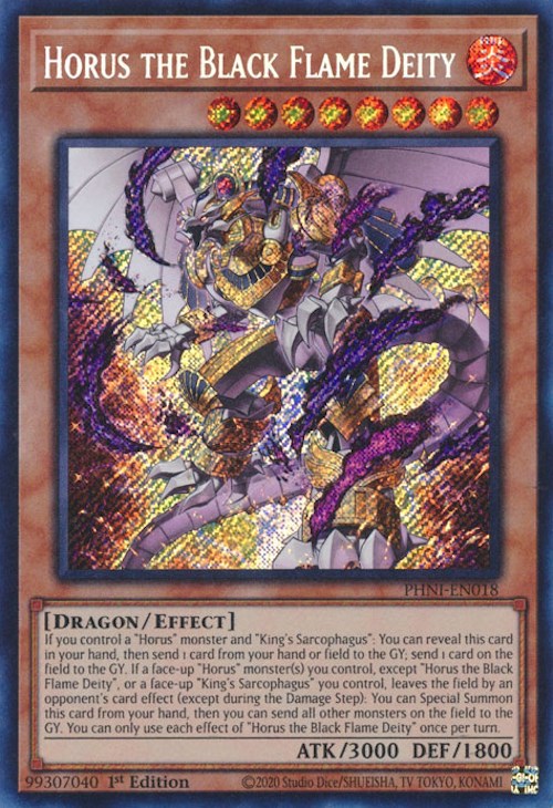 Horus the Black Flame Deity [PHNI-EN018] Secret Rare | GnG Games