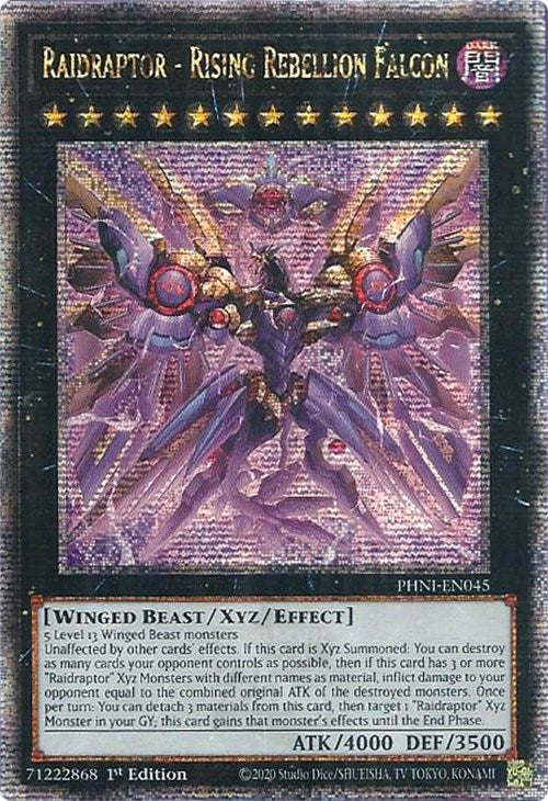 Raidraptor - Rising Rebellion Falcon [PHNI-EN045] Quarter Century Secret Rare | GnG Games