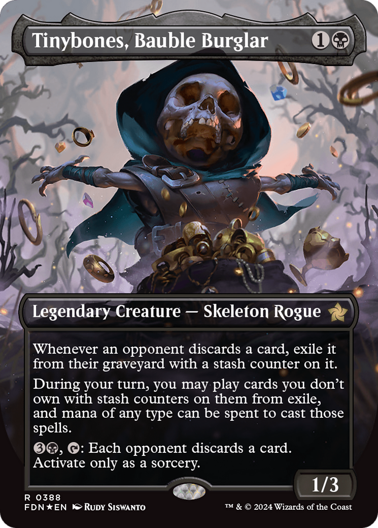 Tinybones, Bauble Burglar (Borderless) (Mana Foil) [Foundations] | GnG Games