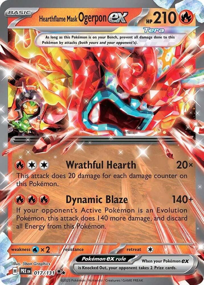 Hearthflame Mask Ogerpon ex (017/131) [Scarlet & Violet: Prismatic Evolutions] | GnG Games