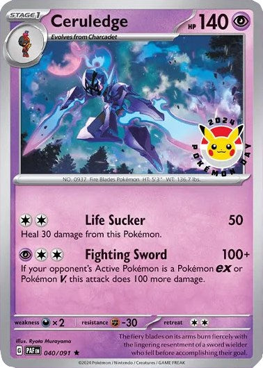 Ceruledge (040/091) (Pokemon Day 2024)(Cosmos Holo) [Scarlet & Violet: Black Star Promos] | GnG Games