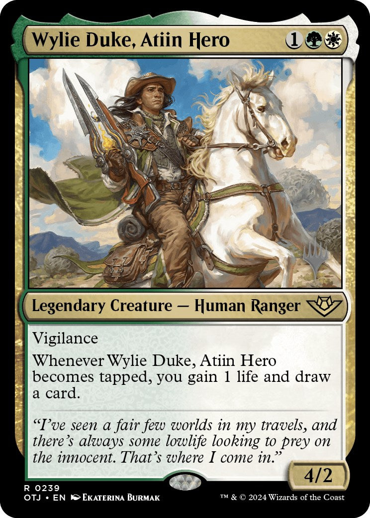 Wylie Duke, Atiin Hero (Promo Pack) [Outlaws of Thunder Junction Promos] | GnG Games