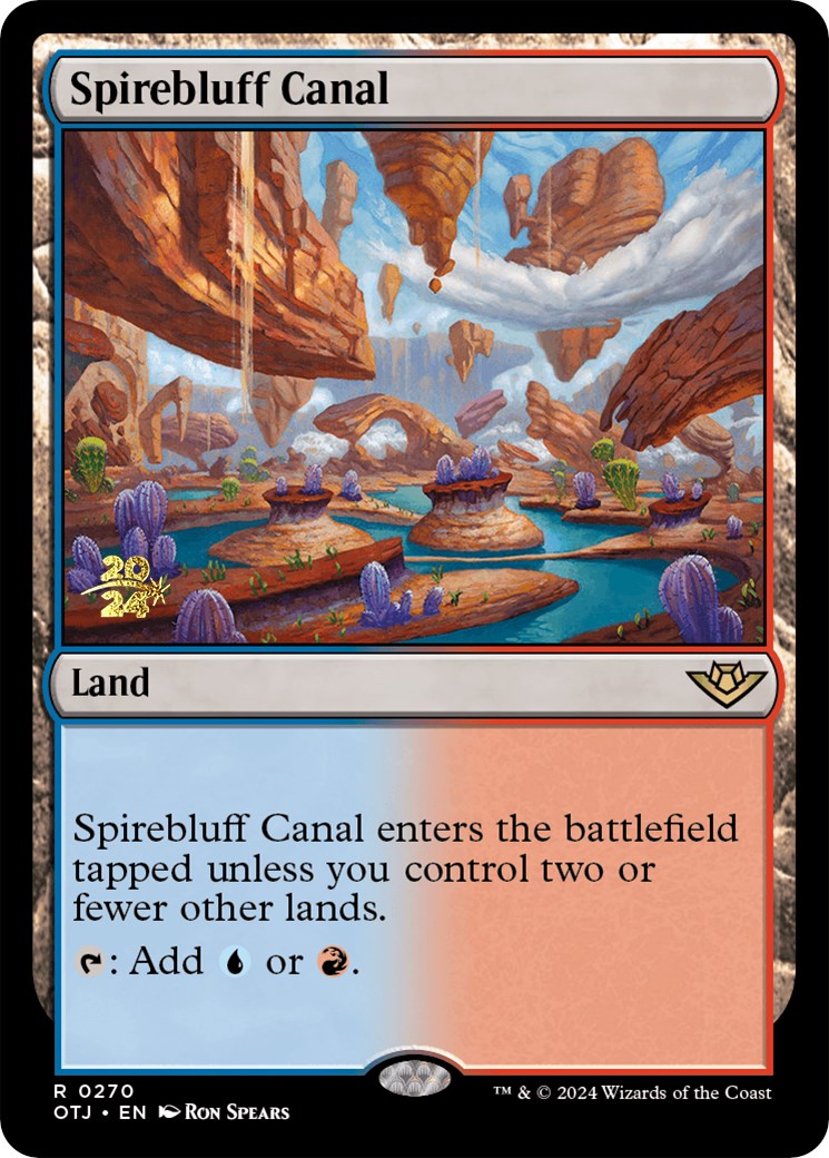 Spirebluff Canal (OTJ) [Outlaws of Thunder Junction Prerelease Promos] | GnG Games