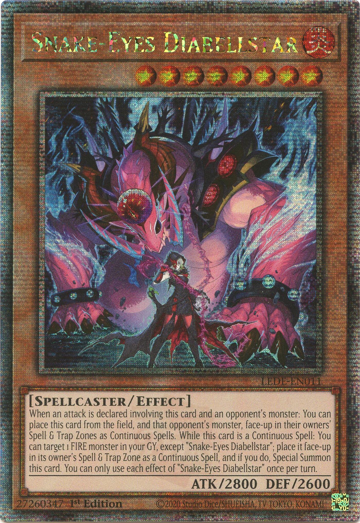 Snake-Eyes Diabellstar [LEDE-EN011] Quarter Century Secret Rare | GnG Games