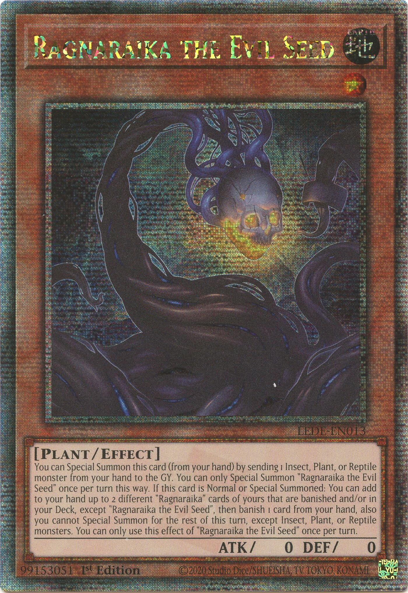 Ragnaraika the Evil Seed [LEDE-EN013] Quarter Century Secret Rare | GnG Games