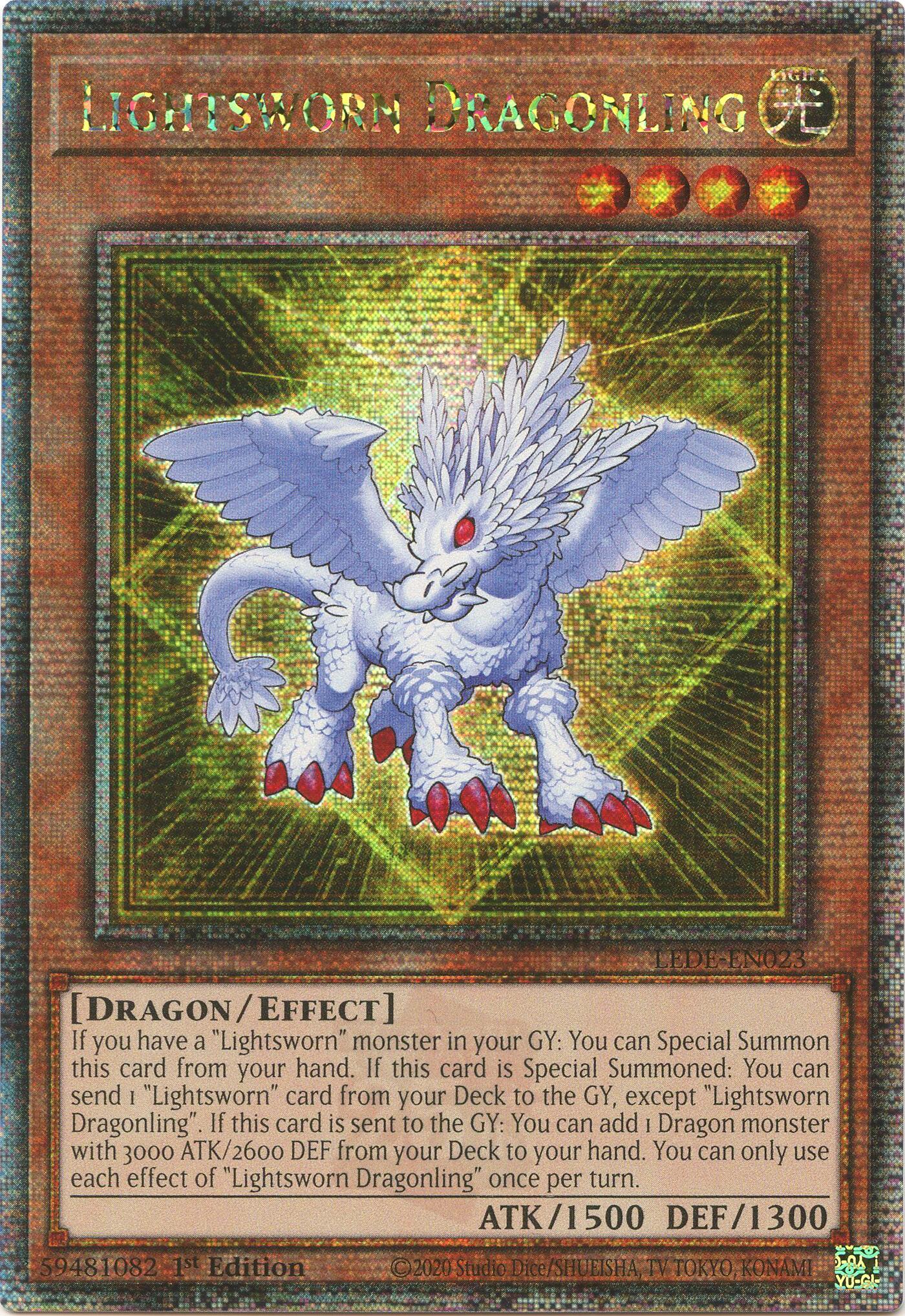 Lightsworn Dragonling (Quarter Century Secret Rare) [LEDE-EN023] Quarter Century Secret Rare | GnG Games