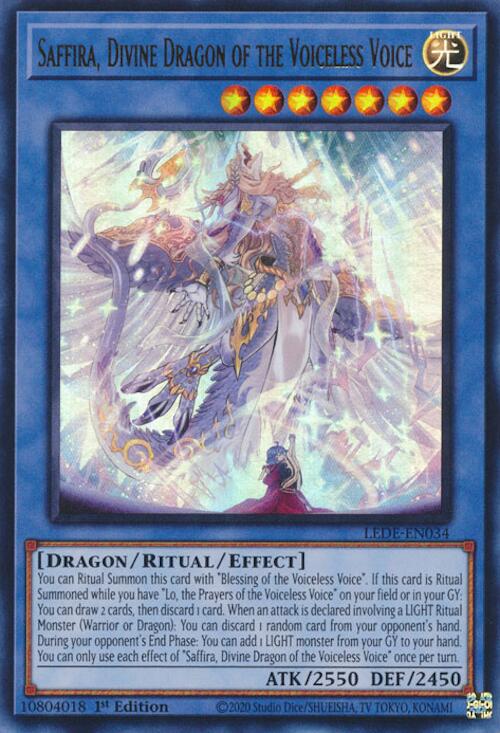 Saffira, Divine Dragon of the Voiceless Voice [LEDE-EN034] Ultra Rare | GnG Games