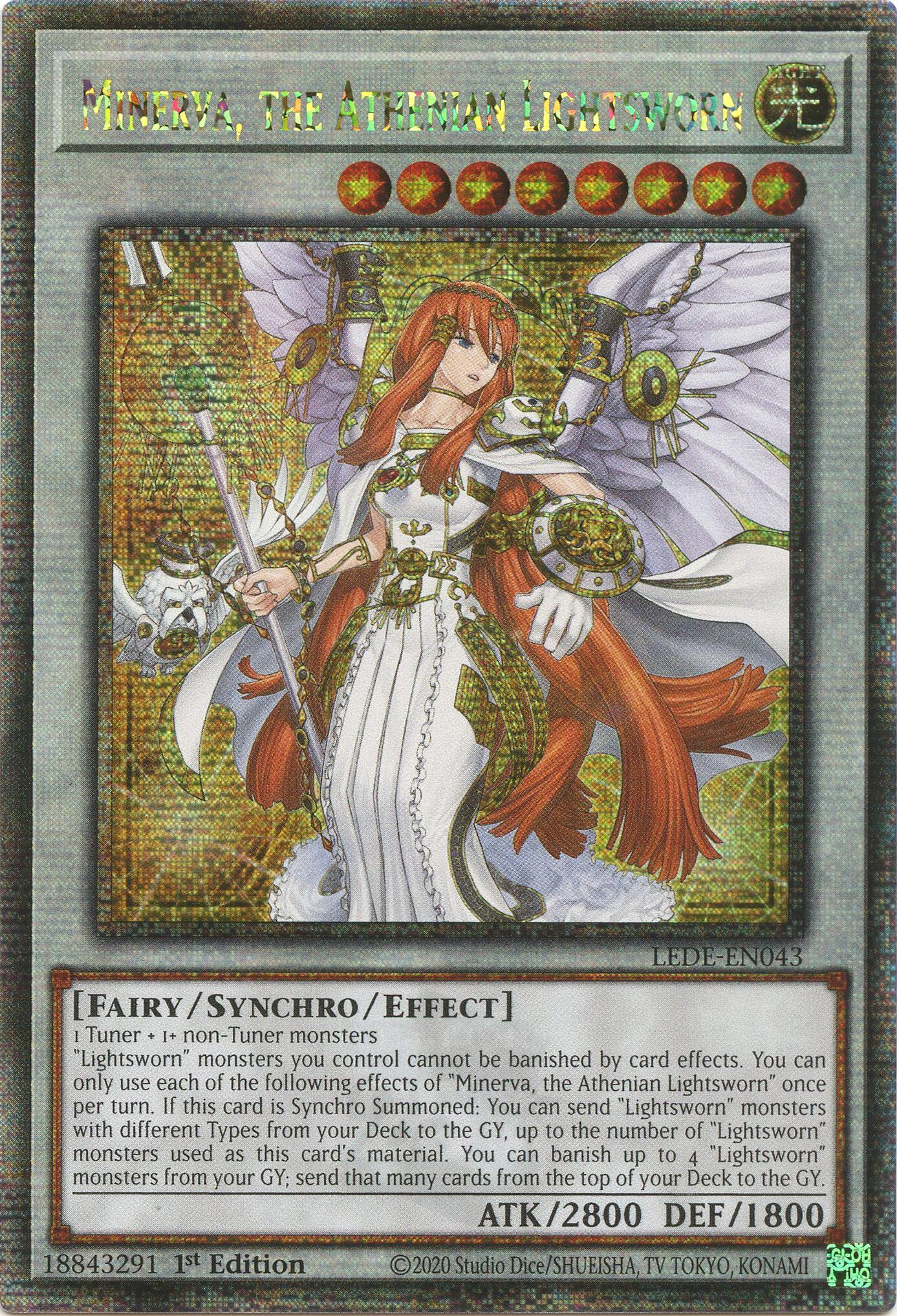 Minerva, the Athenian Lightsworn (Quarter Century Secret Rare) [LEDE-EN043] Quarter Century Secret Rare | GnG Games