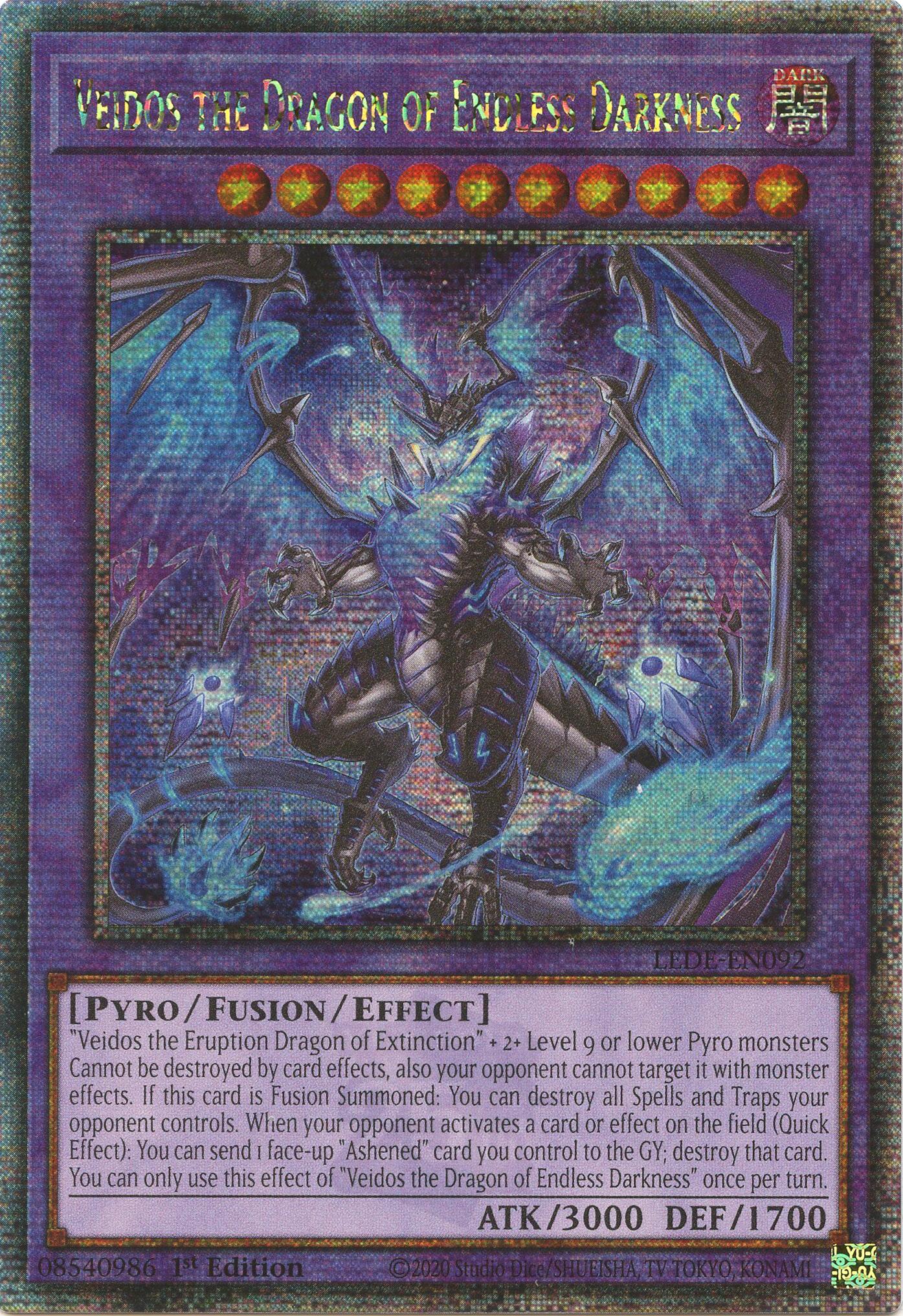 Veidos the Dragon of Endless Darkness (Quarter Century Secret Rare) [LEDE-EN092] Quarter Century Secret Rare | GnG Games