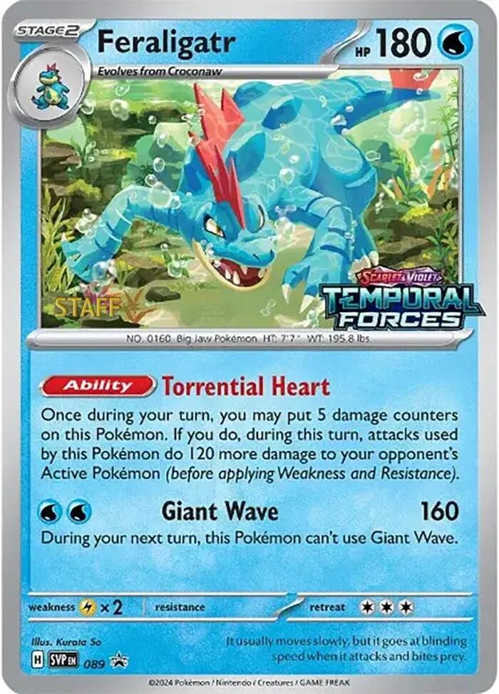 Feraligatr (089) (Staff Prerelease Promo) [Scarlet & Violet: Black Star Promos] | GnG Games