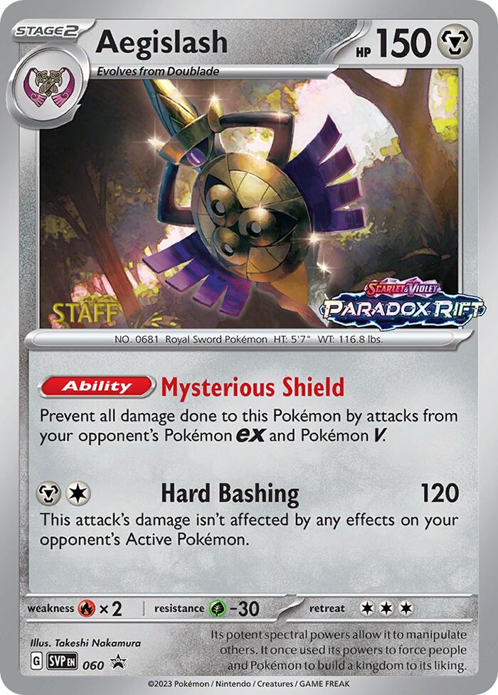 Aegislash (060) (Staff Prerelease Promo) [Scarlet & Violet: Black Star Promos] | GnG Games