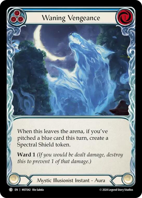 Waning Vengeance (Blue) [MST042] (Part the Mistveil)  Rainbow Foil | GnG Games