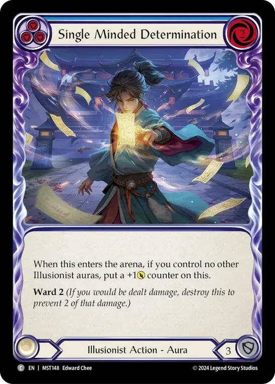 Single Minded Determination (Blue) [MST148] (Part the Mistveil)  Rainbow Foil | GnG Games