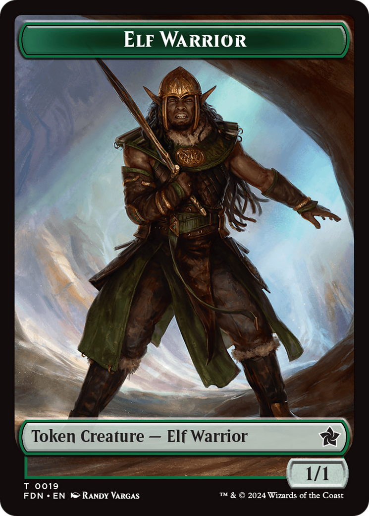 Emblem - Vivien Reid // Elf Warrior Double-Sided Token [Foundations Tokens] | GnG Games