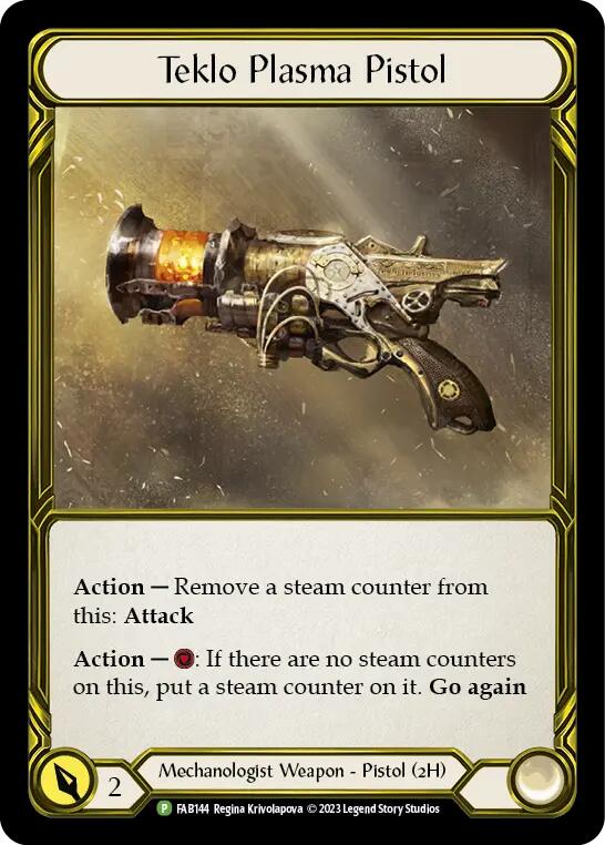 Teklo Plasma Pistol (Golden) [FAB144] (Promo)  Cold Foil | GnG Games