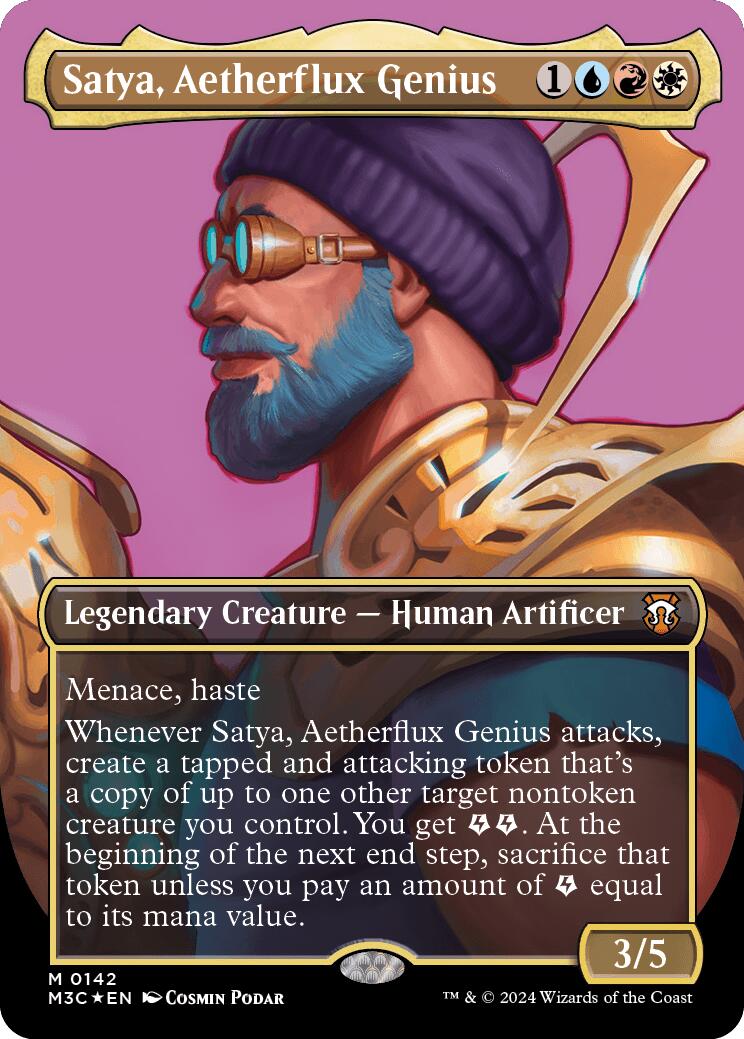 Satya, Aetherflux Genius (Borderless) (Ripple Foil) [Modern Horizons 3 Commander] | GnG Games