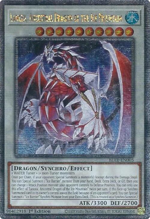 Lancea, Ancestral Dragon of the Ice Mountain (Quarter Century Secret Rare) [BLTR-EN005] Quarter Century Secret Rare | GnG Games