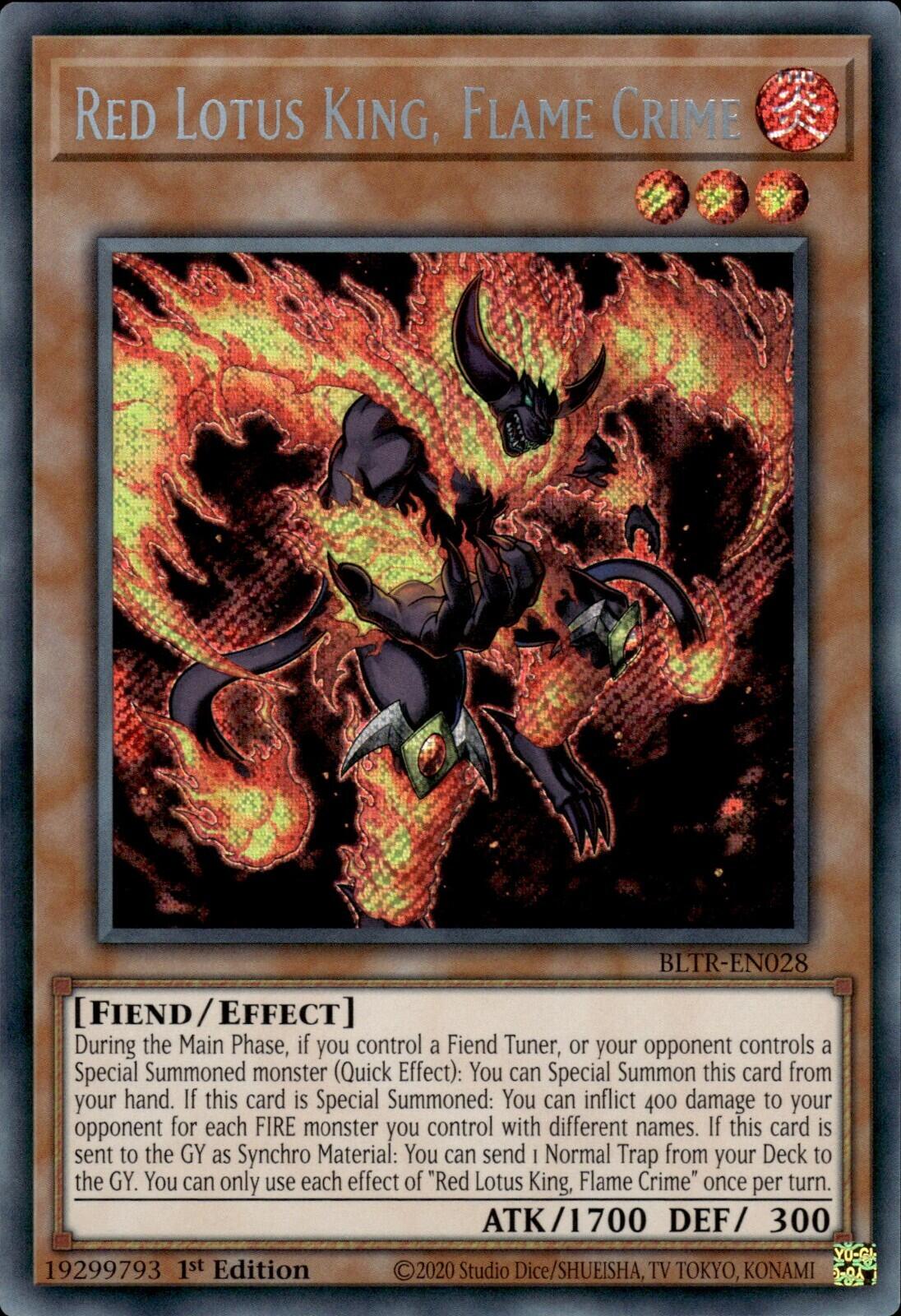 Red Lotus King, Flame Crime [BLTR-EN028] Secret Rare | GnG Games