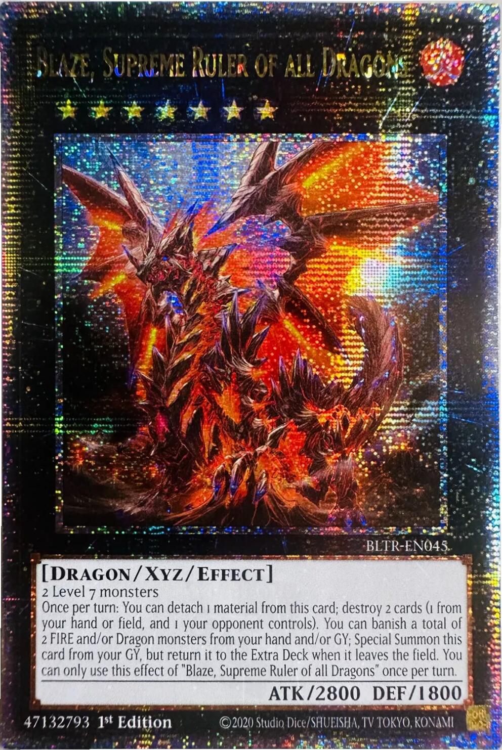 Blaze, Supreme Ruler of all Dragons (Quarter Century Secret Rare) [BLTR-EN045] Quarter Century Secret Rare | GnG Games