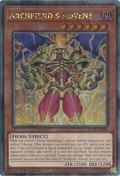 Archfiend's Advent (Quarter Century Secret Rare) [BLTR-EN046] Quarter Century Secret Rare | GnG Games