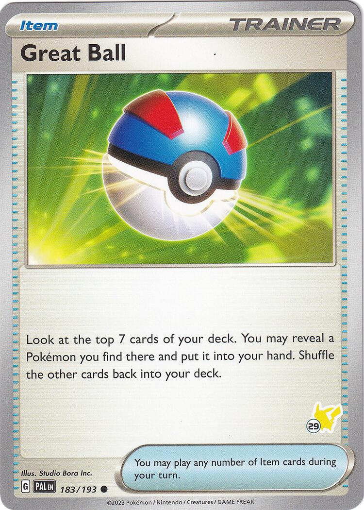 Great Ball (183/193) (Pikachu Stamp #29) [Battle Academy 2024] | GnG Games
