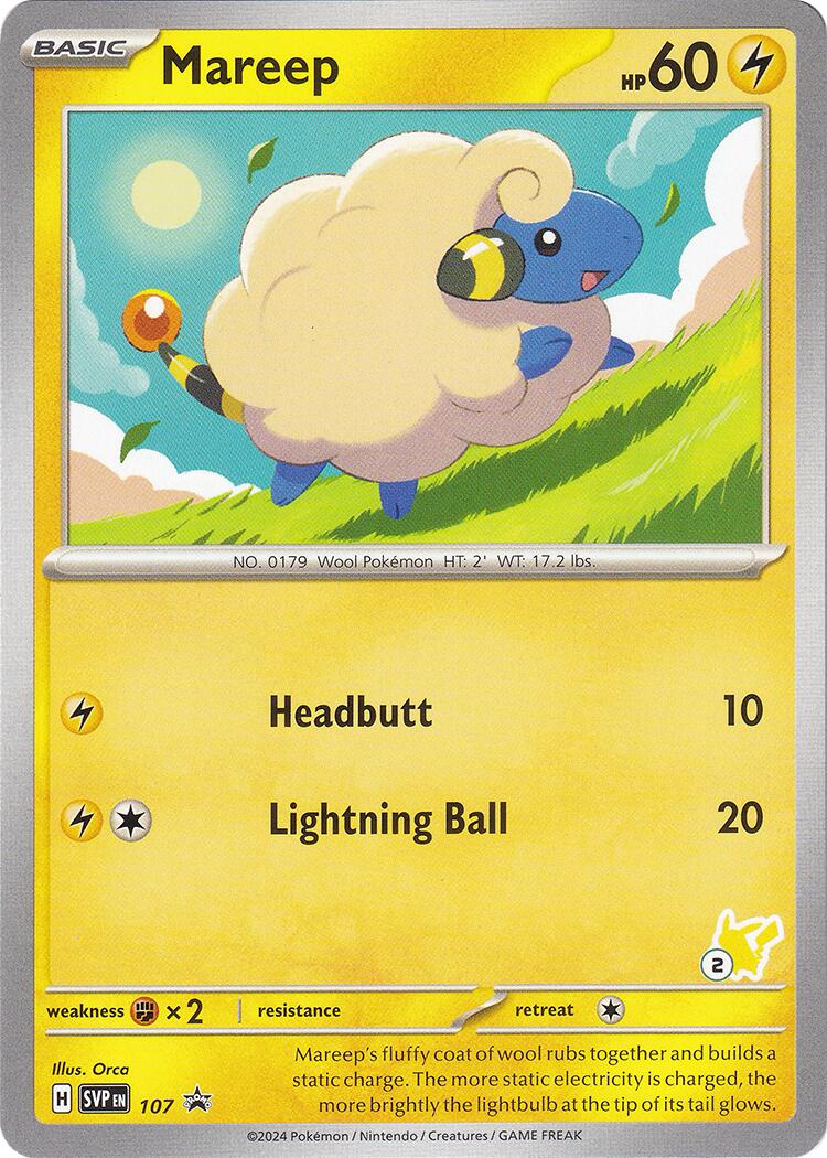 Mareep (107) (Pikachu Stamp #2) [Battle Academy 2024] | GnG Games