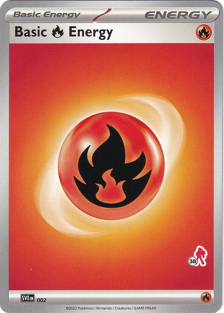 Basic Fire Energy (002) (Armarouge Stamp #38) [Battle Academy 2024] | GnG Games