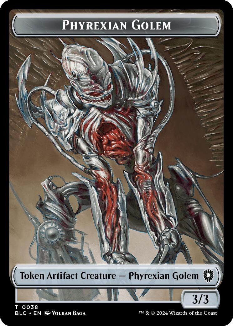 Phyrexian Golem // Faerie Double-Sided Token [Bloomburrow Commander Tokens] | GnG Games