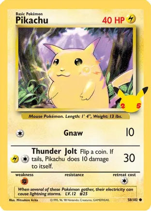 Pikachu (58/102) (25th Anniversary) (Jumbo Card) [Celebrations: 25th Anniversary] | GnG Games