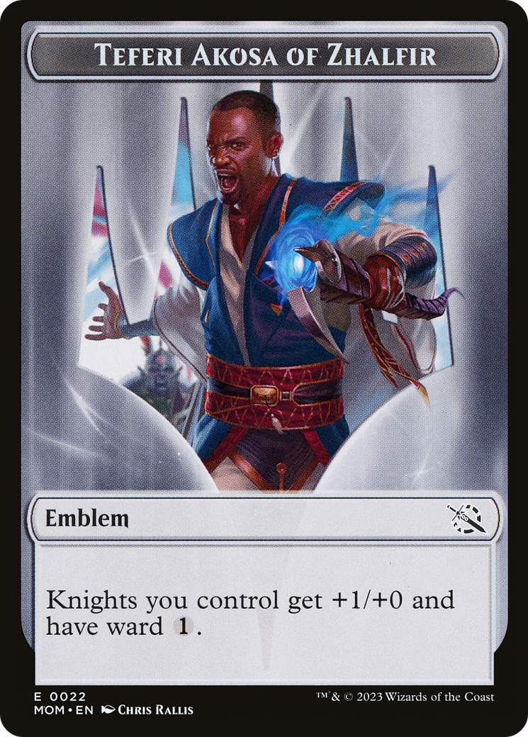 Treasure (21) // Teferi Akosa of Zhalfir Emblem Double-Sided Token [March of the Machine Tokens] | GnG Games