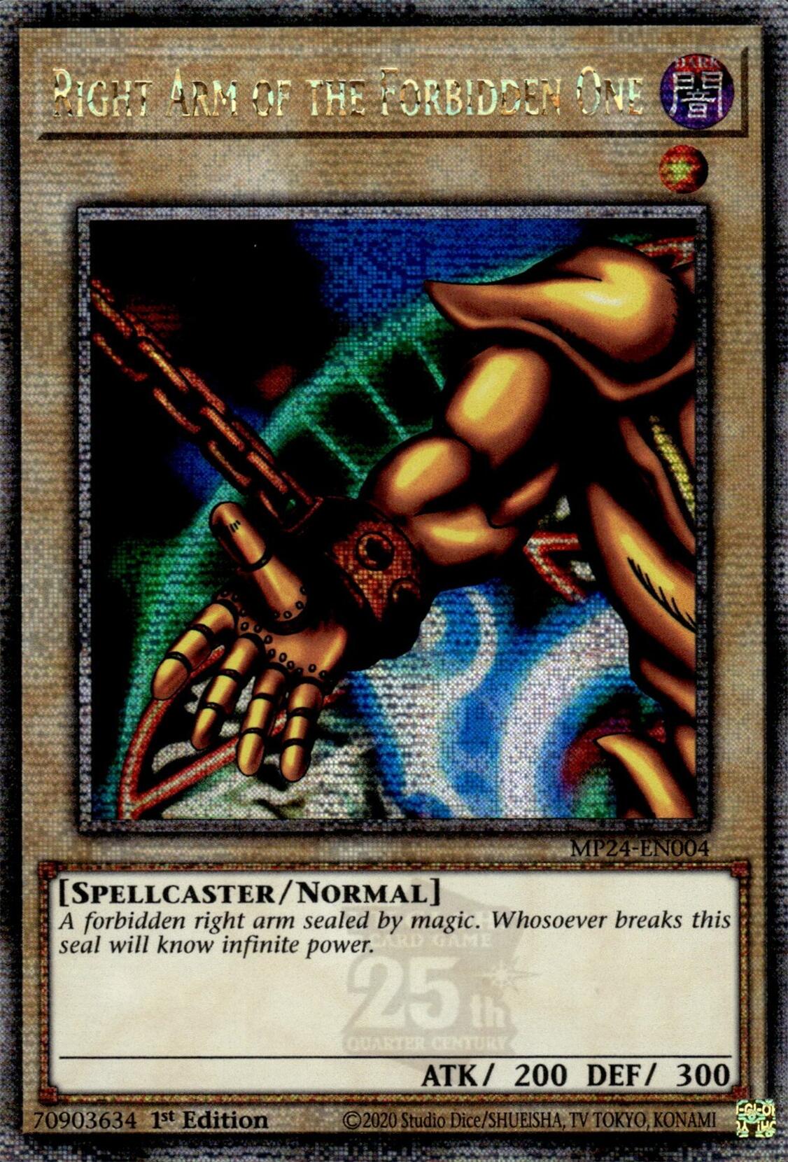 Right Arm of the Forbidden One [MP24-EN004] Quarter Century Secret Rare | GnG Games