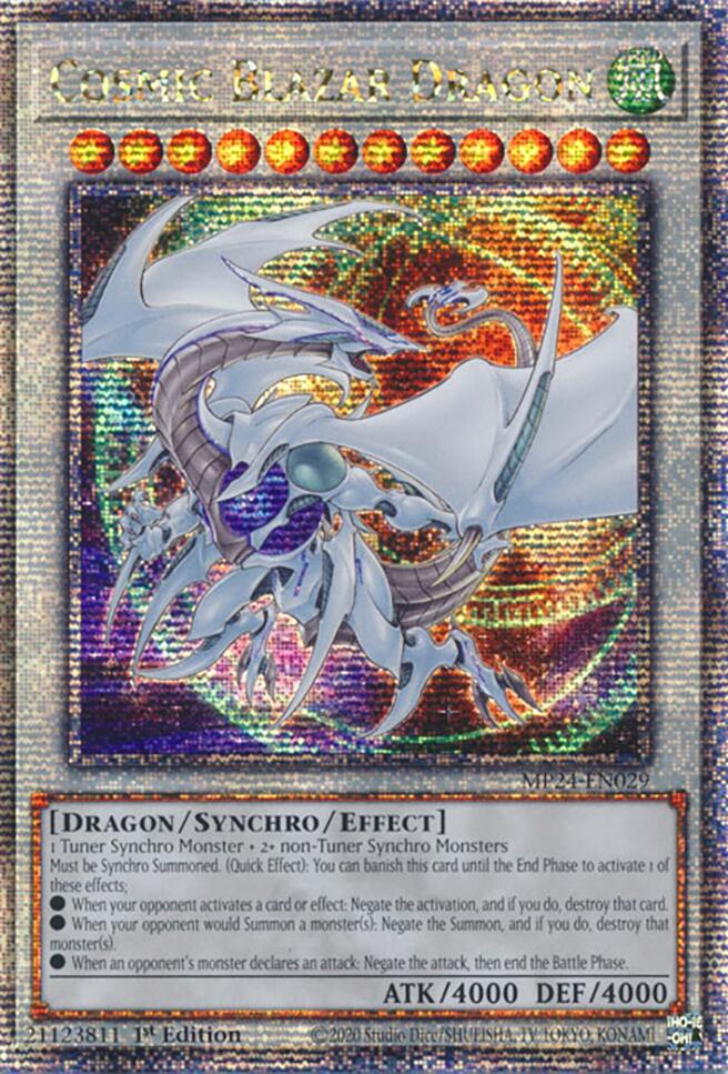 Cosmic Blazar Dragon [MP24-EN029] Quarter Century Secret Rare | GnG Games