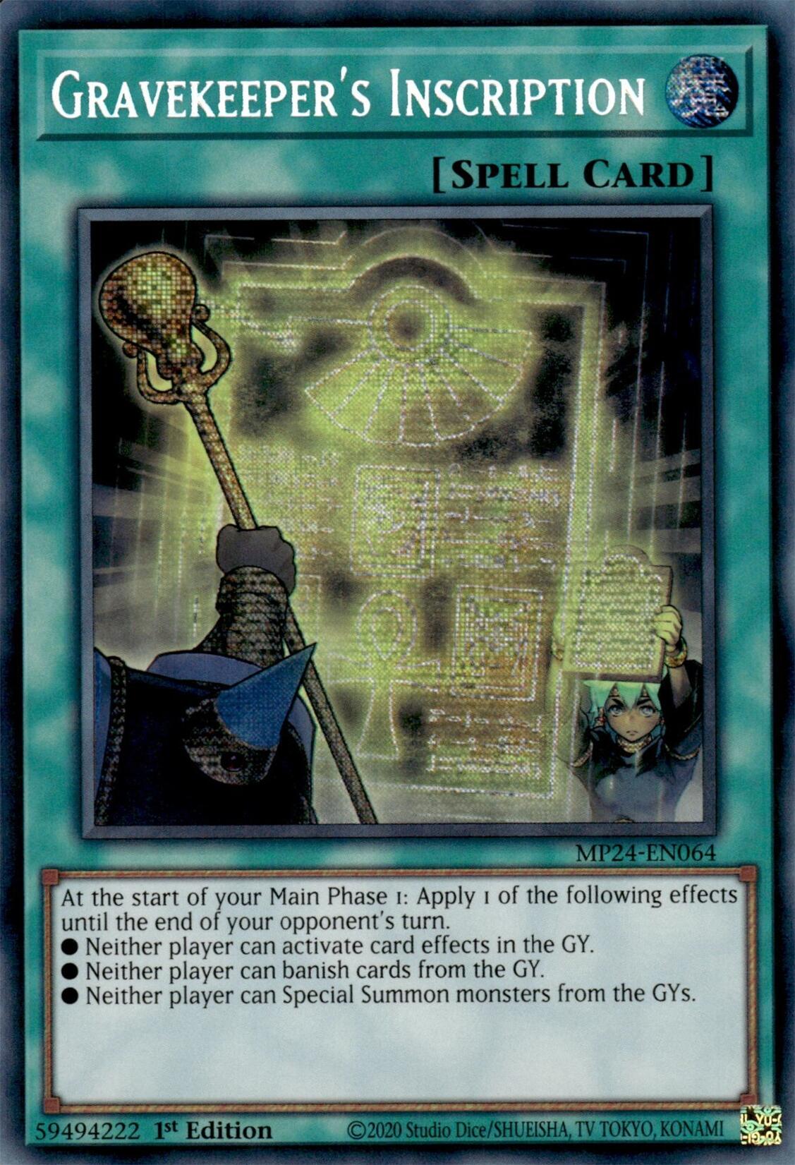 Gravekeeper's Inscription [MP24-EN064] Prismatic Secret Rare | GnG Games