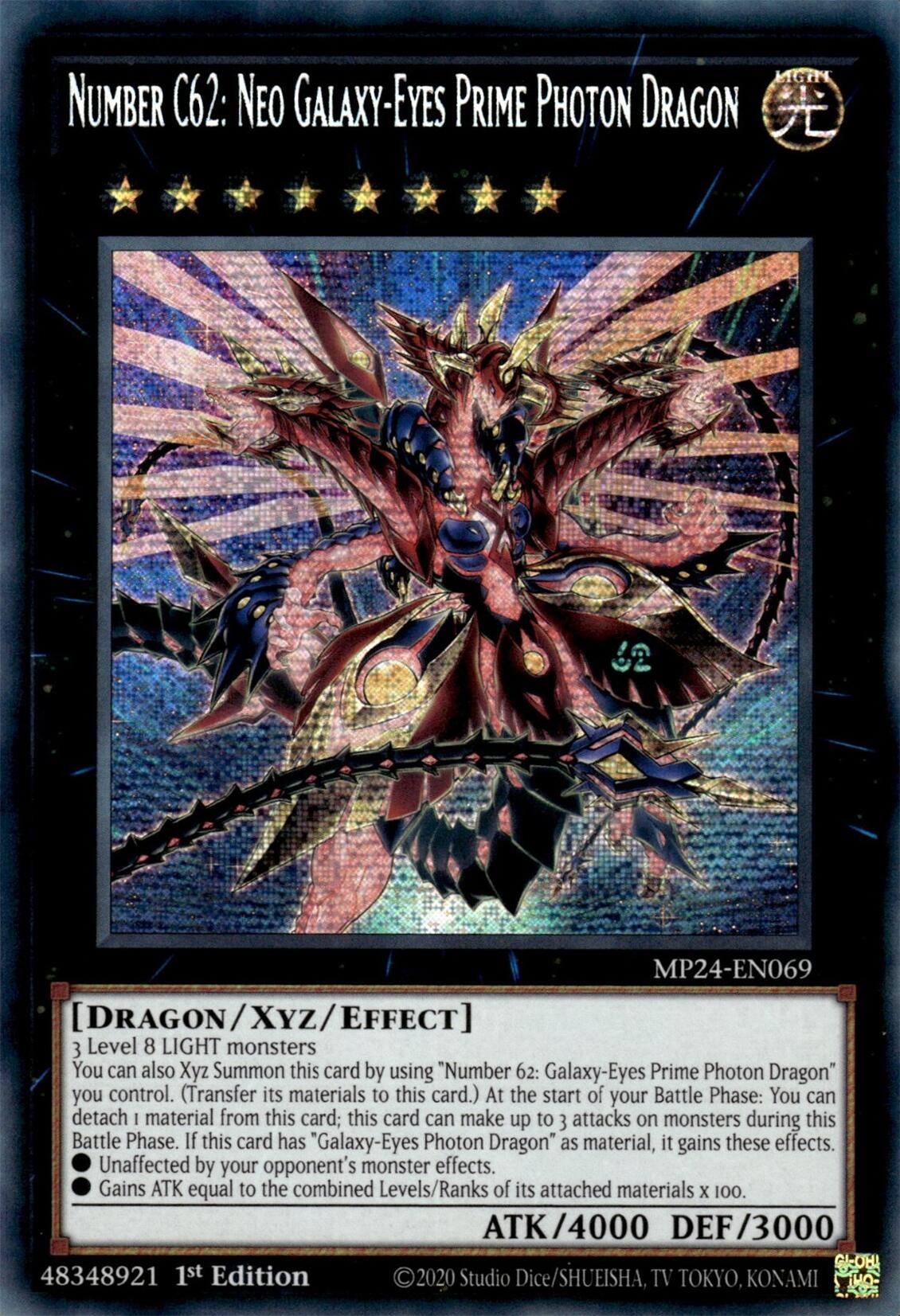 Number C62: Neo Galaxy-Eyes Prime Photon Dragon [MP24-EN069] Prismatic Secret Rare | GnG Games