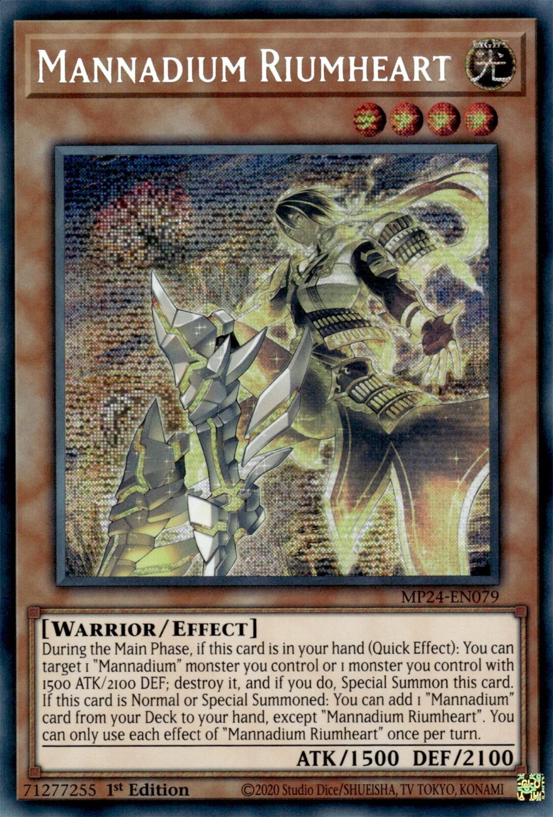 Mannadium Riumheart [MP24-EN079] Prismatic Secret Rare | GnG Games