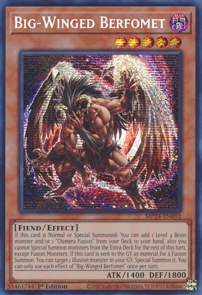 Big-Winged Berfomet [MP24-EN092] Prismatic Secret Rare | GnG Games