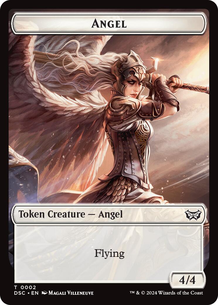 Angel // Glimmer Double-Sided Token [Duskmourn: House of Horror Commander Tokens] | GnG Games