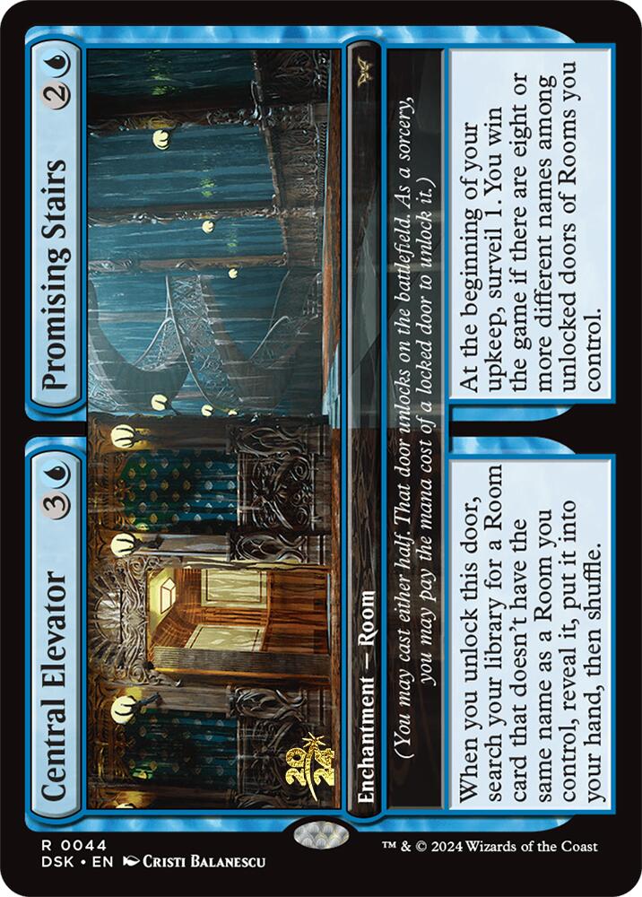 Central Elevator // Promising Stairs [Duskmourn: House of Horror Prerelease Promos] | GnG Games