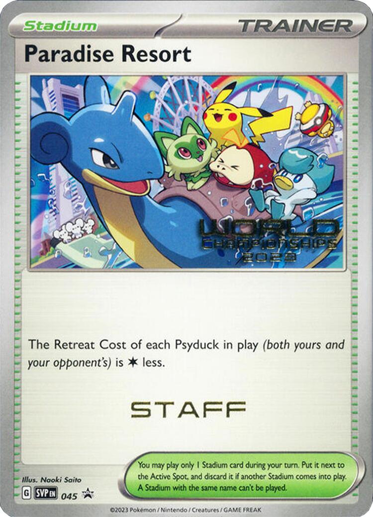 Paradise Resort (045) (World Championships 2023) (Staff) [Scarlet & Violet: Black Star Promos] | GnG Games