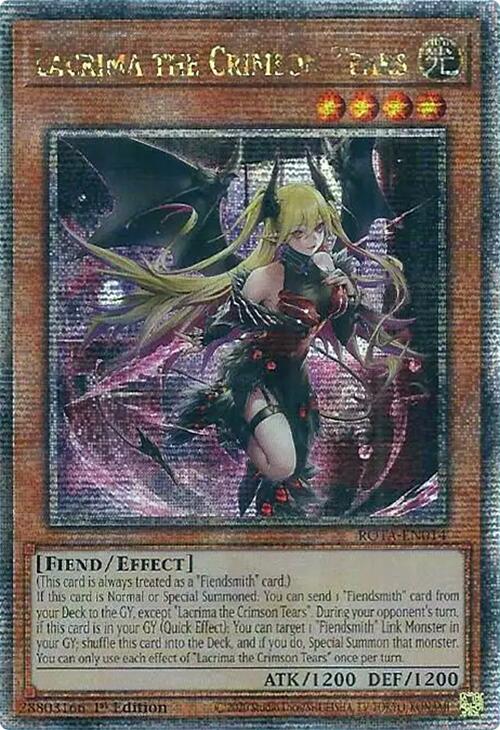 Lacrima the Crimson Tears (Quarter Century Secret Rare) [ROTA-EN014] Quarter Century Secret Rare | GnG Games