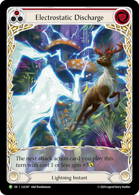 Electostatic Discharge (Red) (Extended Art) [LGS347] (Promo)  Rainbow Foil | GnG Games