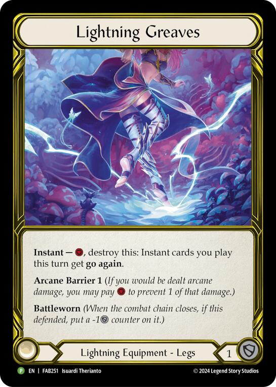 Lightning Greaves (Golden) [FAB251] (Promo)  Cold Foil | GnG Games