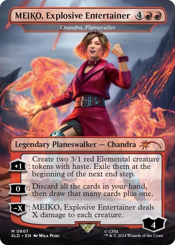 MEIKO, Explosive Entertainer - Chandra, Flamecaller (Rainbow Foil) [Secret Lair Drop Series] | GnG Games