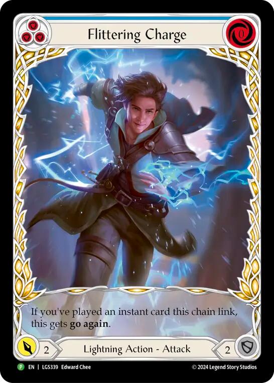 Flittering Charge (Blue) (Extended Art) [LGS339] (Promo)  Rainbow Foil | GnG Games