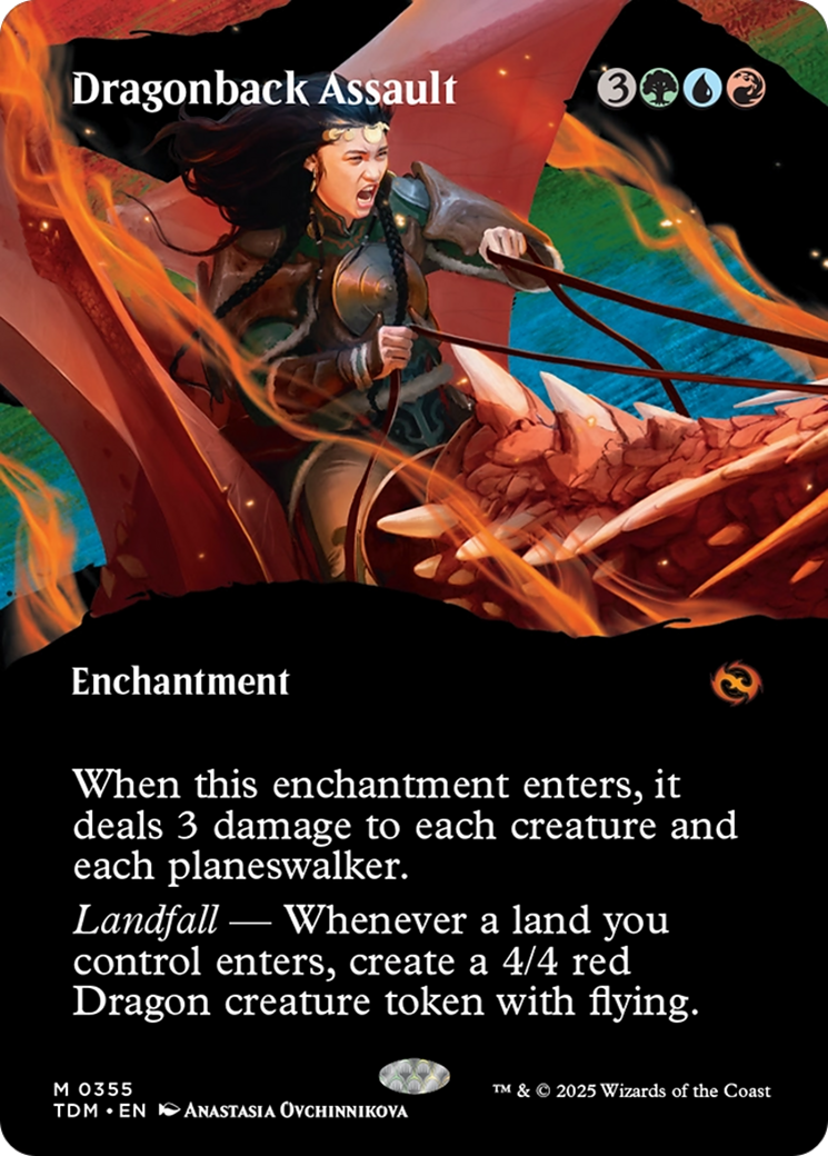 Dragonback Assault (Borderless) [Tarkir: Dragonstorm] | GnG Games