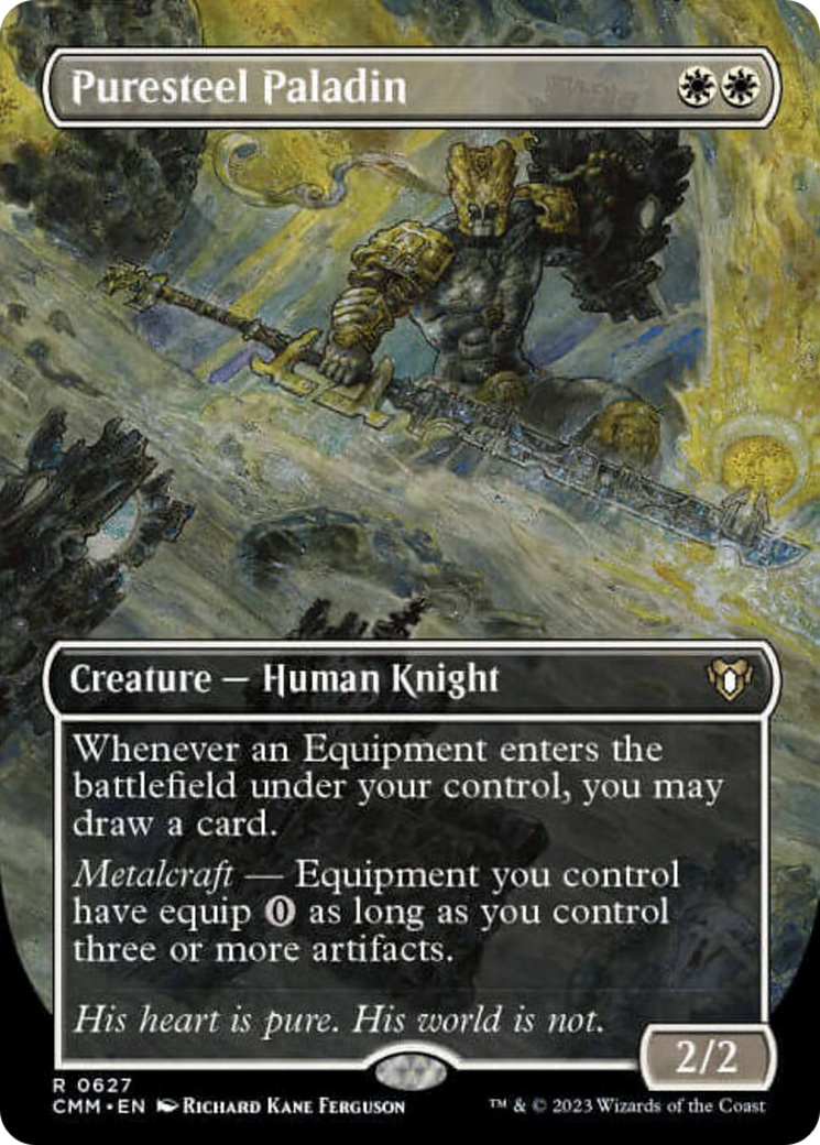 Puresteel Paladin (Borderless Alternate Art) [Commander Masters] | GnG Games