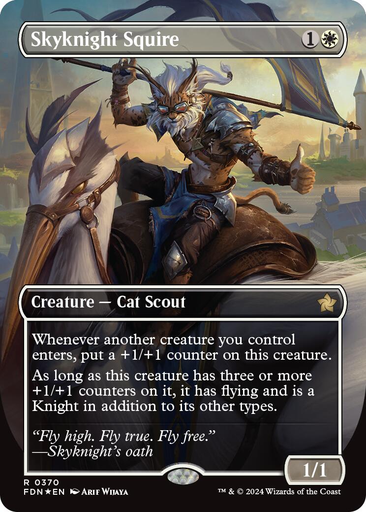 Skyknight Squire (Borderless) (Mana Foil) [Foundations] | GnG Games