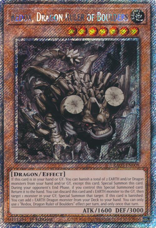 Redox, Dragon Ruler of Boulders (Platinum Secret Rare) [RA03-EN008] Platinum Secret Rare | GnG Games