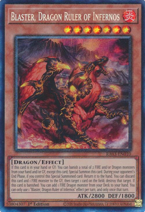 Blaster, Dragon Ruler of Infernos (CR) [RA03-EN010] Prismatic Collector's Rare | GnG Games